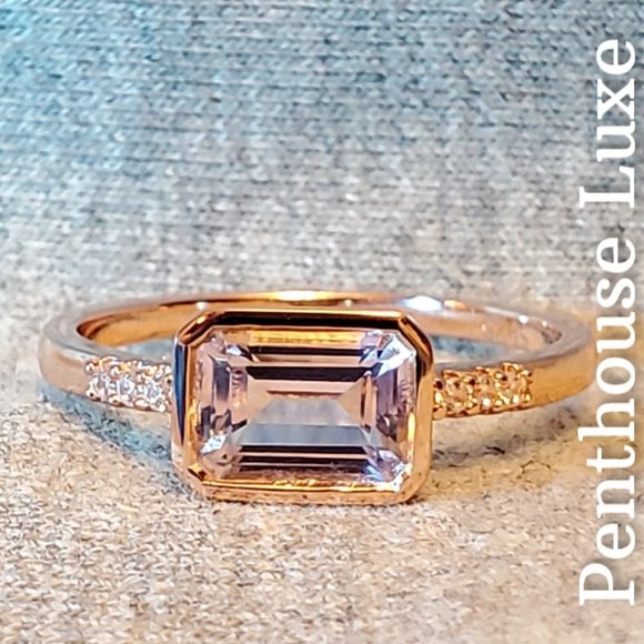 Penthouse Luxe Jewelry - REAL Morganite Rose Gold Sterling Ring